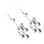 Top design best selling pure silver red Garnet gemstone earrings